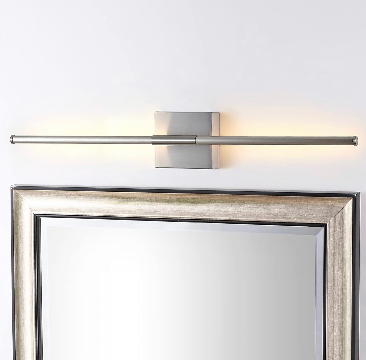 Integrated LED Dimmable Hardwired Brushed Silver Picture Light 27.5in
