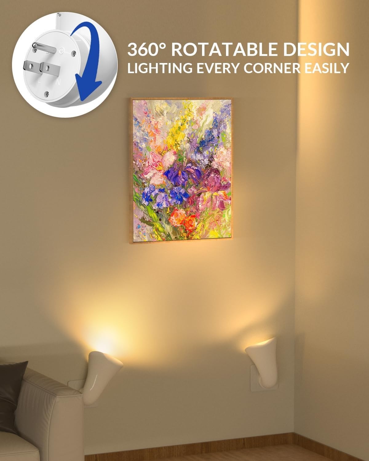 Plugin GU10 Spotlight Uplighter Wall Sconce Wash Light Plug Socket Outlet Upligh