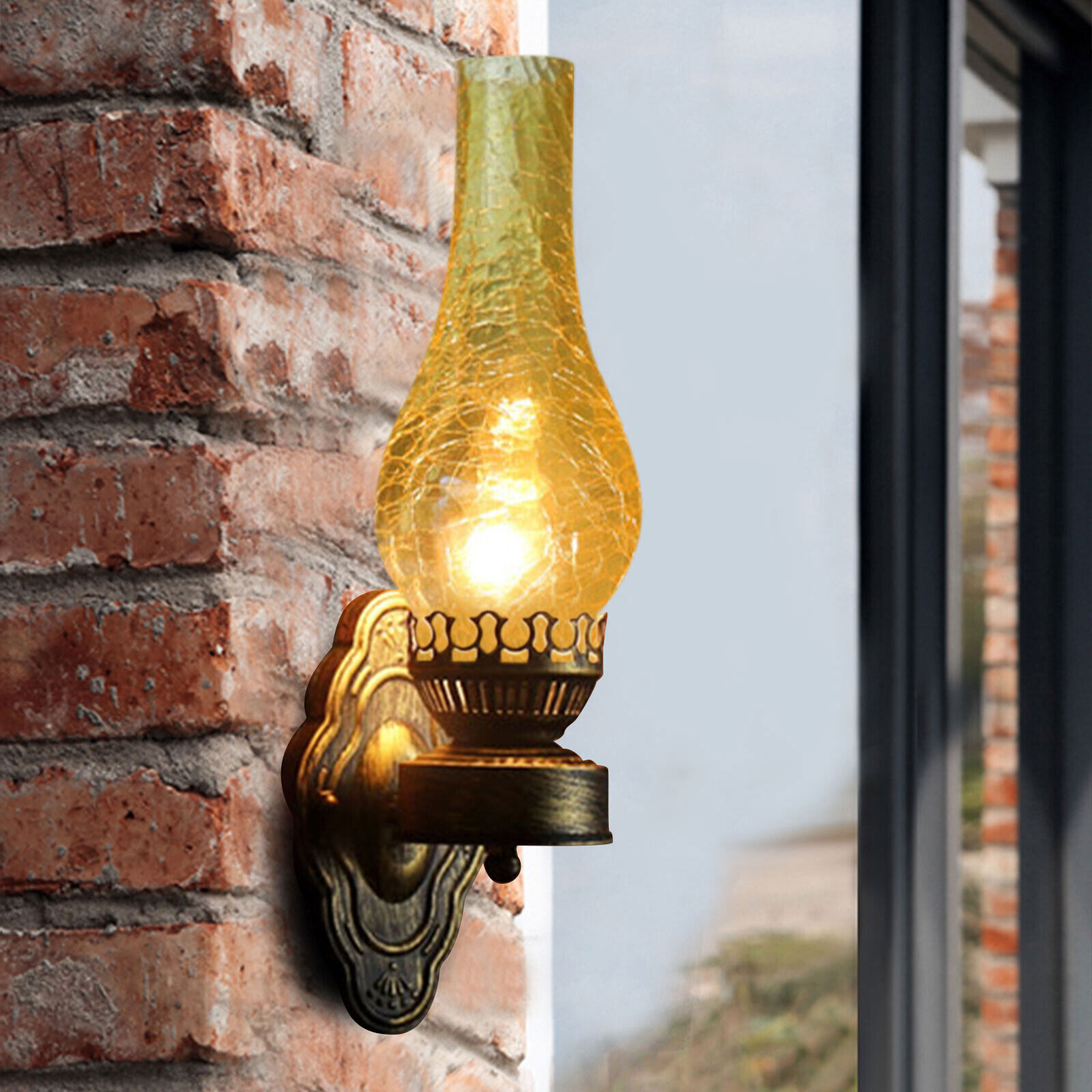 Retro Wall Sconce Light Antique Lamp Vintage Rustic Fixture Bulb Not Included