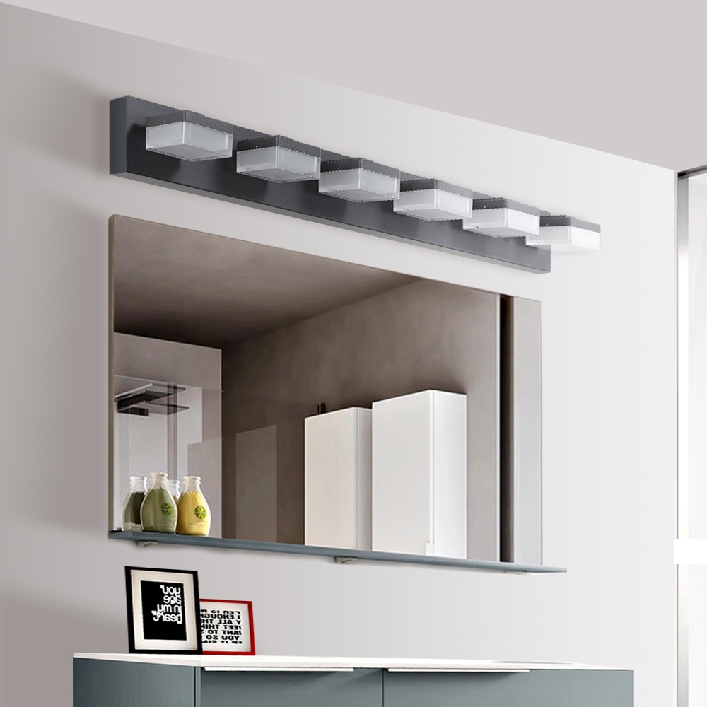 LED 38» Vanity 6 Light Modern Black for Bathroom Over Mirror Wall Lamp Fixture