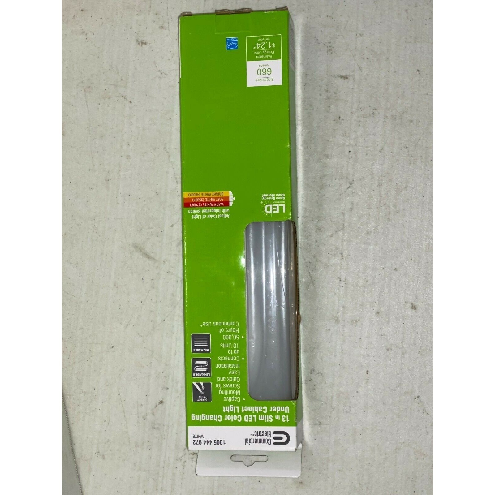Commercial Electric 13 in. Slim LED Color Under Cabinet Light New 100544972