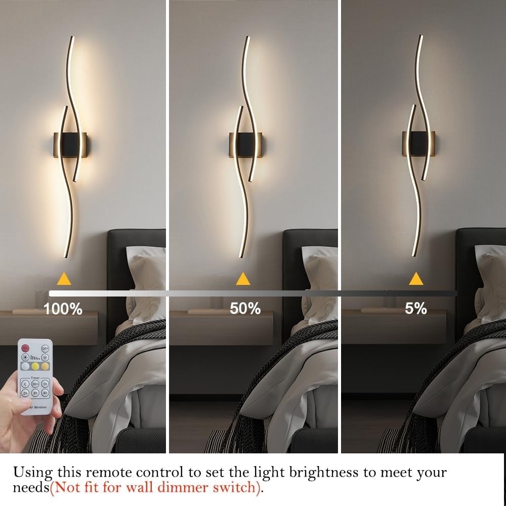 Black Vanity Lights Fixtures Over Mirror, Modern LED Bathroom Light Fixture with