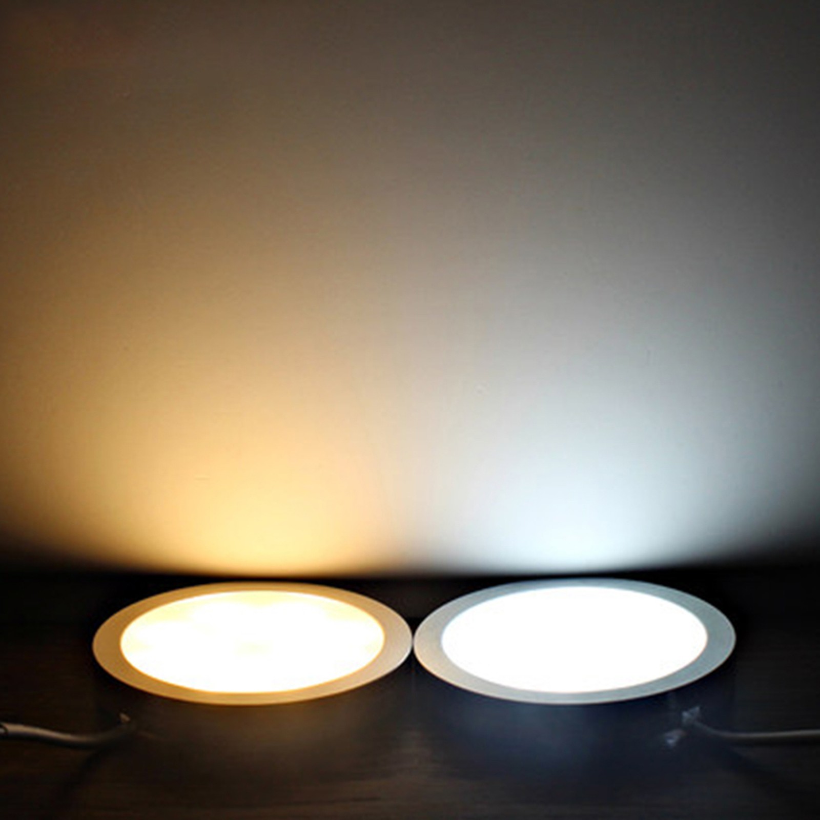 6PCS Slim Round Shape RGB LED Under Cabinet Light Kit SMD5050 Puck Lamp Col BDPY