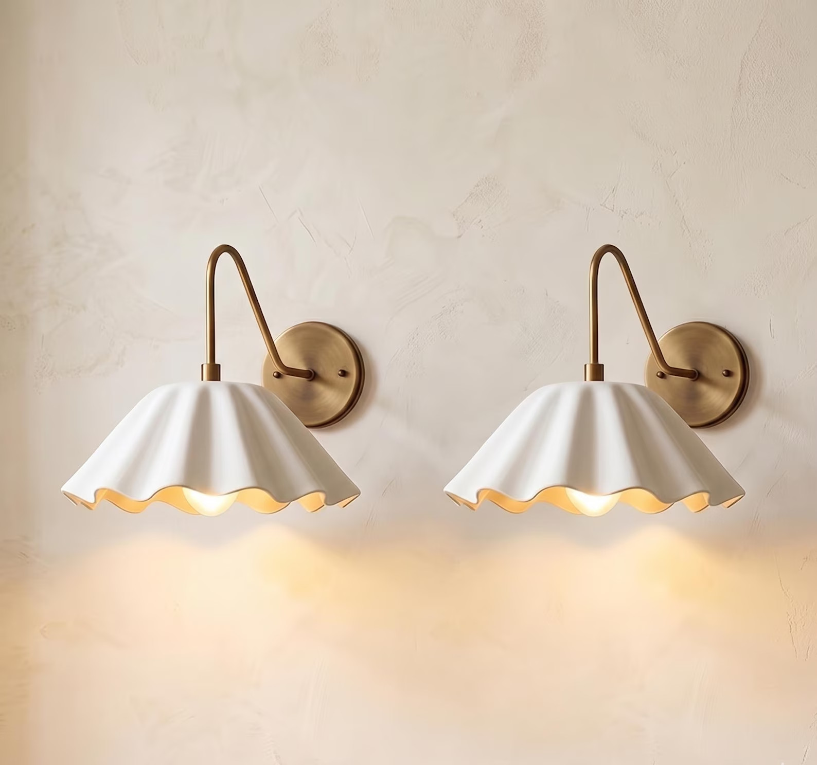2 X Modern Brass Wall Sconce