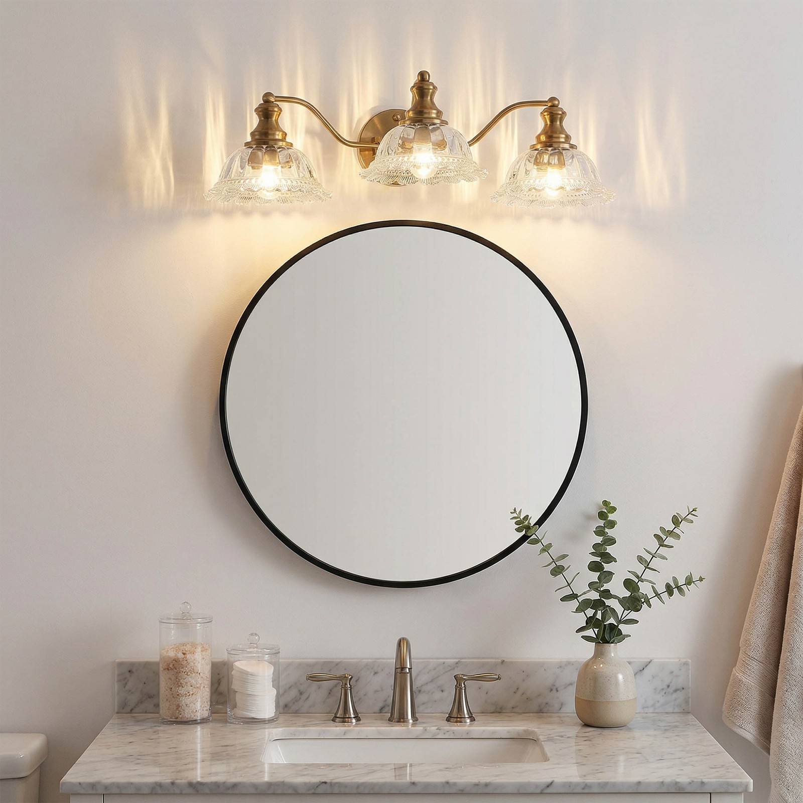 20″ Elegant Retro Vanity Light Bathroom Mirror Wall Lamp Gold LED Sconce Fixture