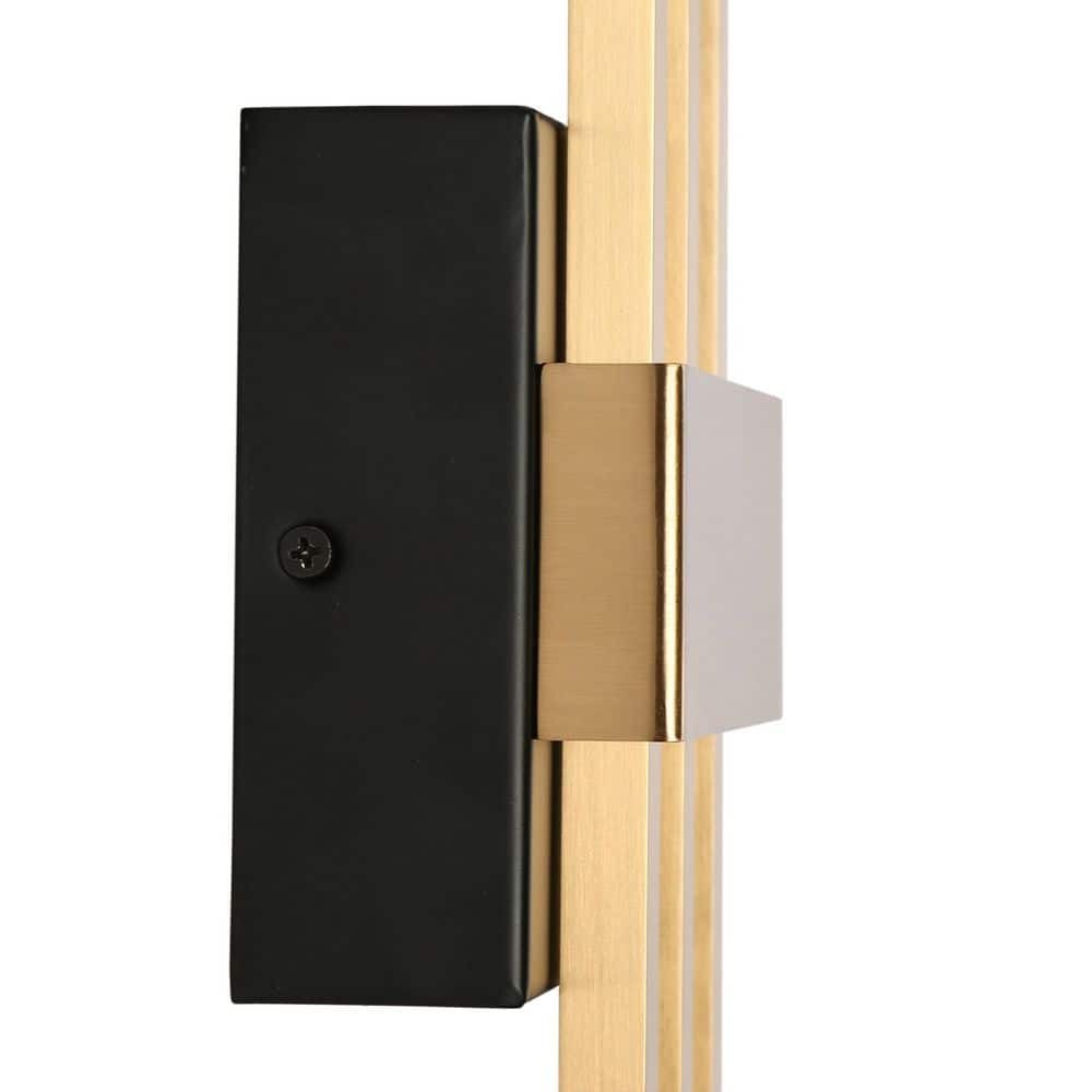 LNC 42.1″ H 3-Light Plating Brass Linear LED Wall Sconce Black