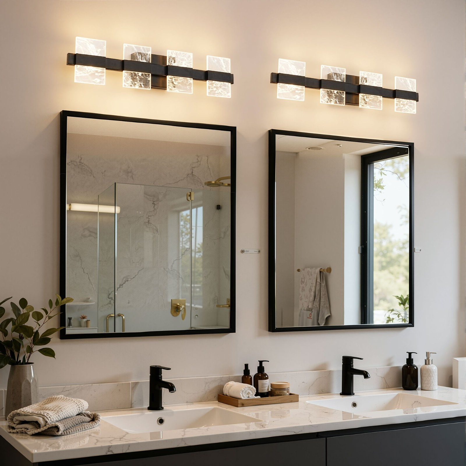 EDISHINE 27.5″ Dimmable LED Wall Sconce,Matte Black,Ultra Slim 2.1″ Depth,Modern