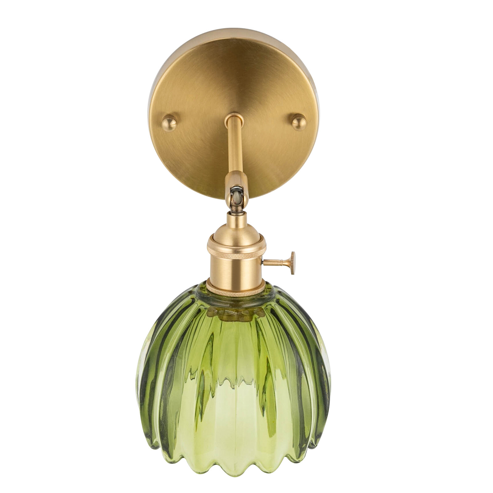Nordic Green Metal Bedroom Wall Lamp Flower Glass Shape Wall Sconce Light USA