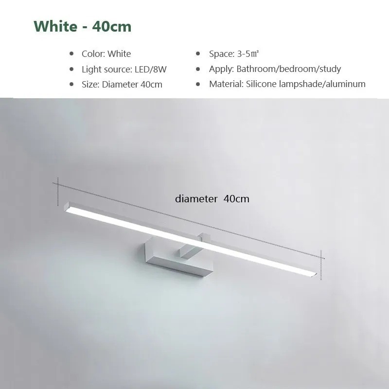 DARHYN LED Mirror Wall Light Bathroom Vanity Lamp Touch Switch