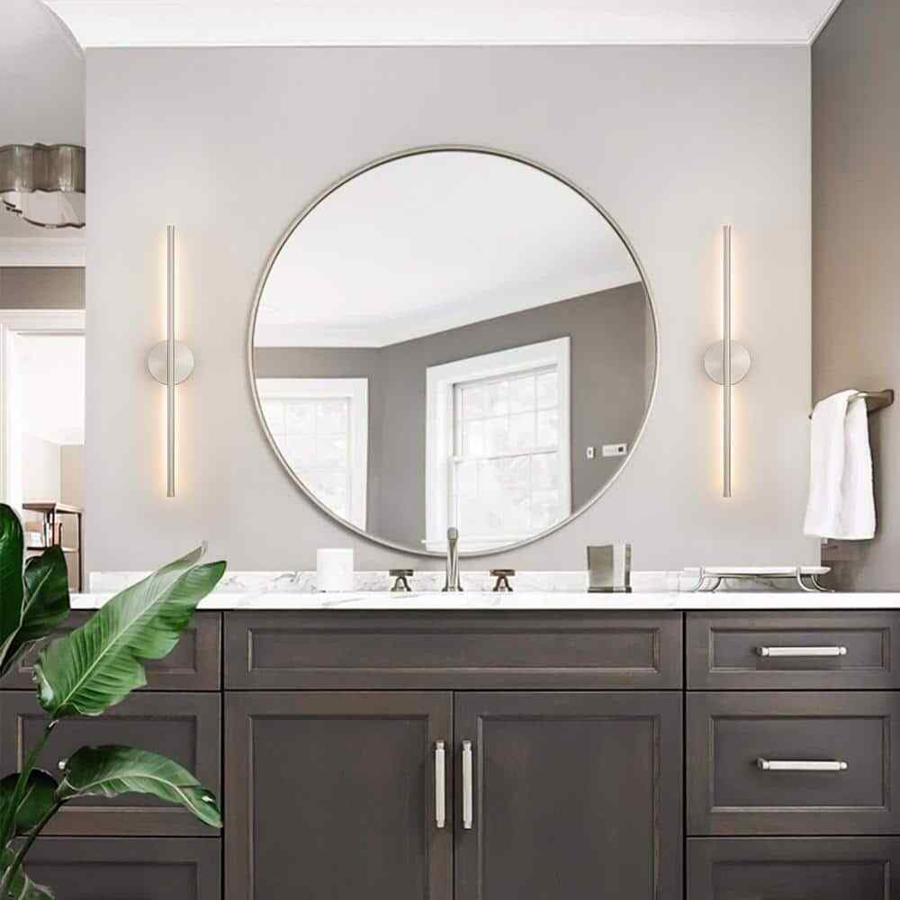 Rennnsan Aidan 23.6 in. 1-Light Chrome Linear Dimmable LED Wall Sconce
