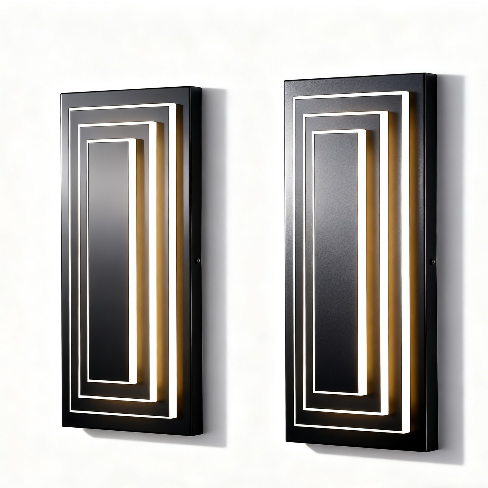 Wall Light 2 Pack 16″ Outdoor Porch Black LED Garage Sconce Fixtures Waterproof