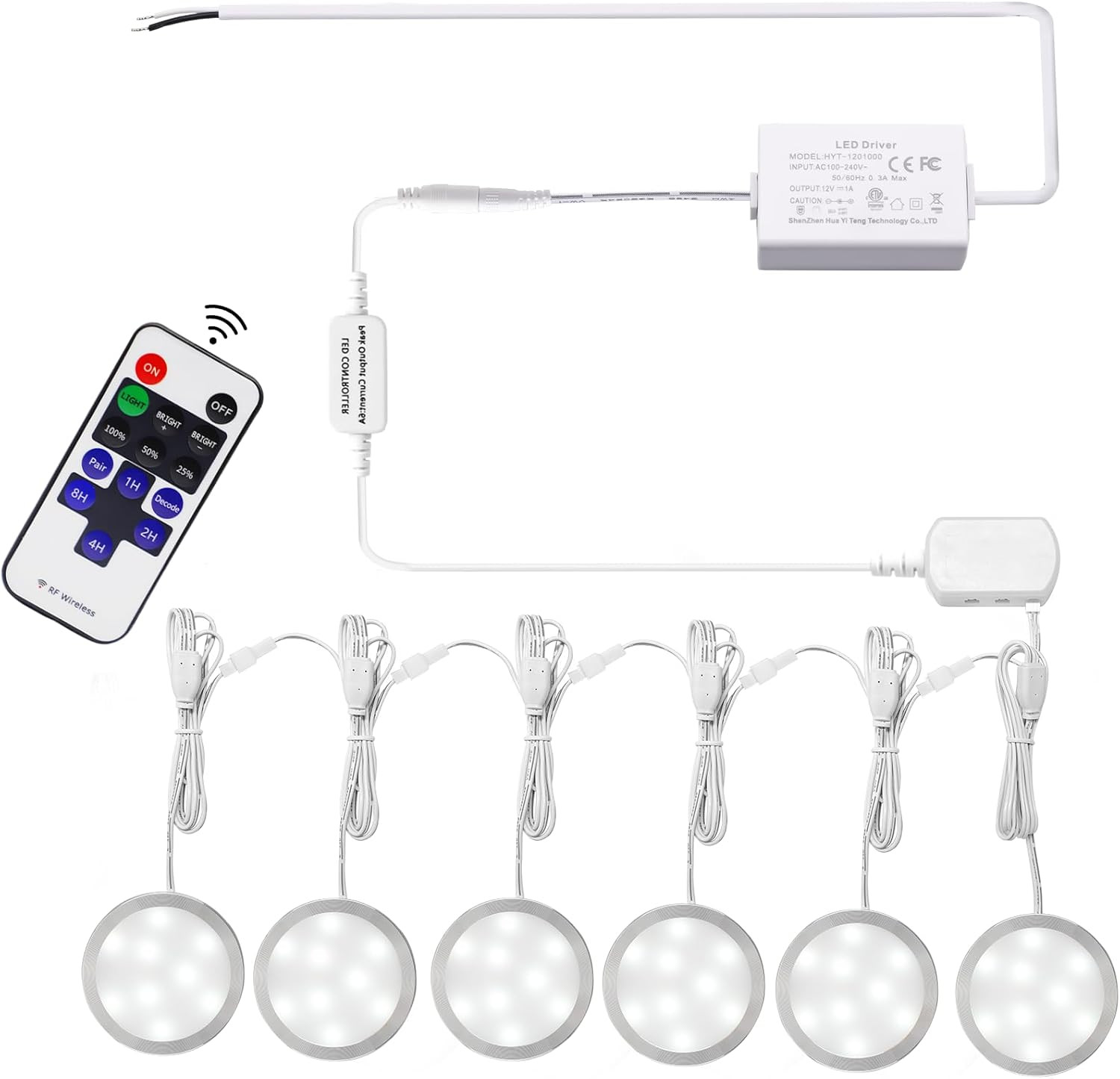 Linkable Under Cabinet LED Lighting Hard Wire 12V Slim Aluminum Dimmable Puck Li