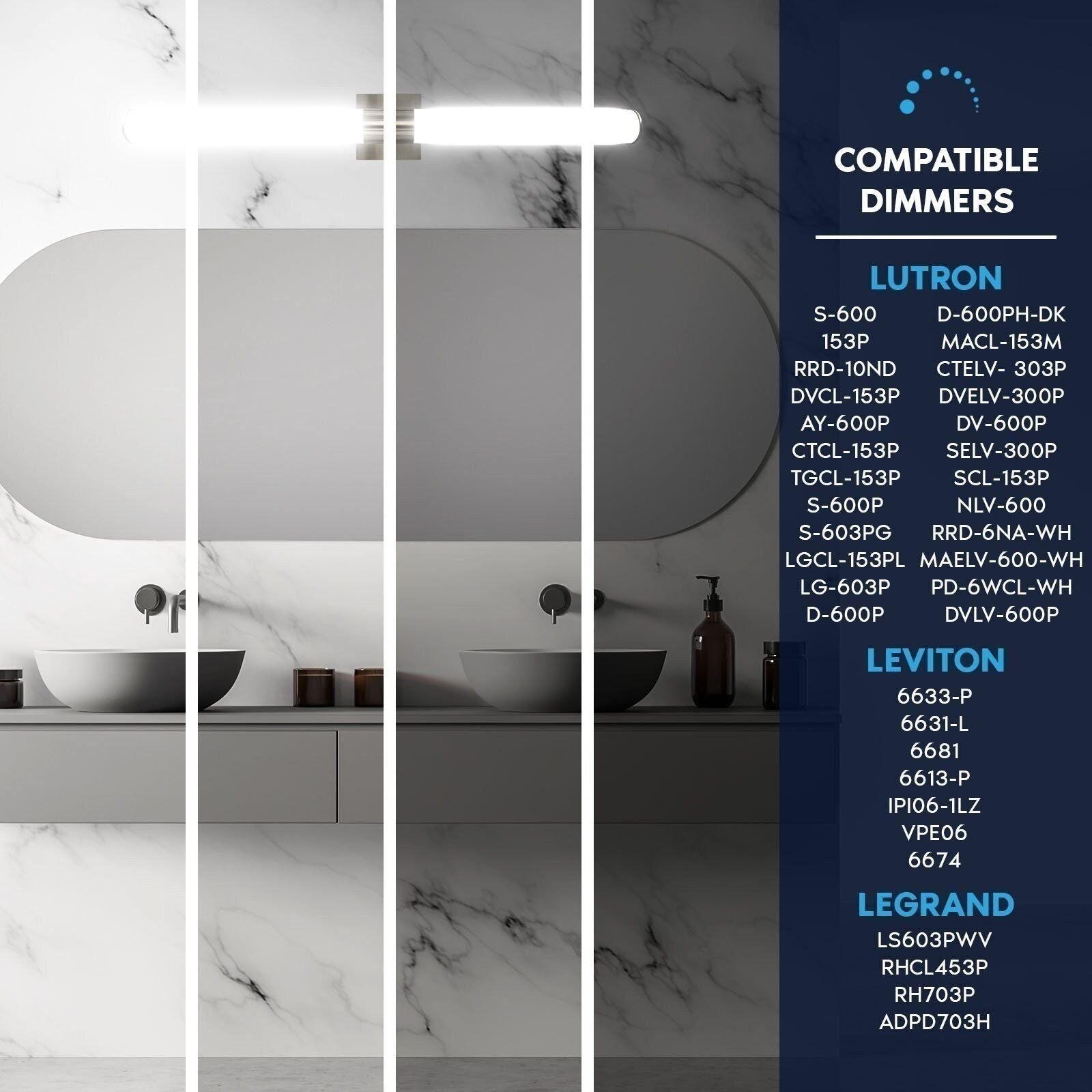 Luxrite LED Bathroom Vanity Light Fixtures 36″5 CCT 30W 2200 Lumens Dimmable