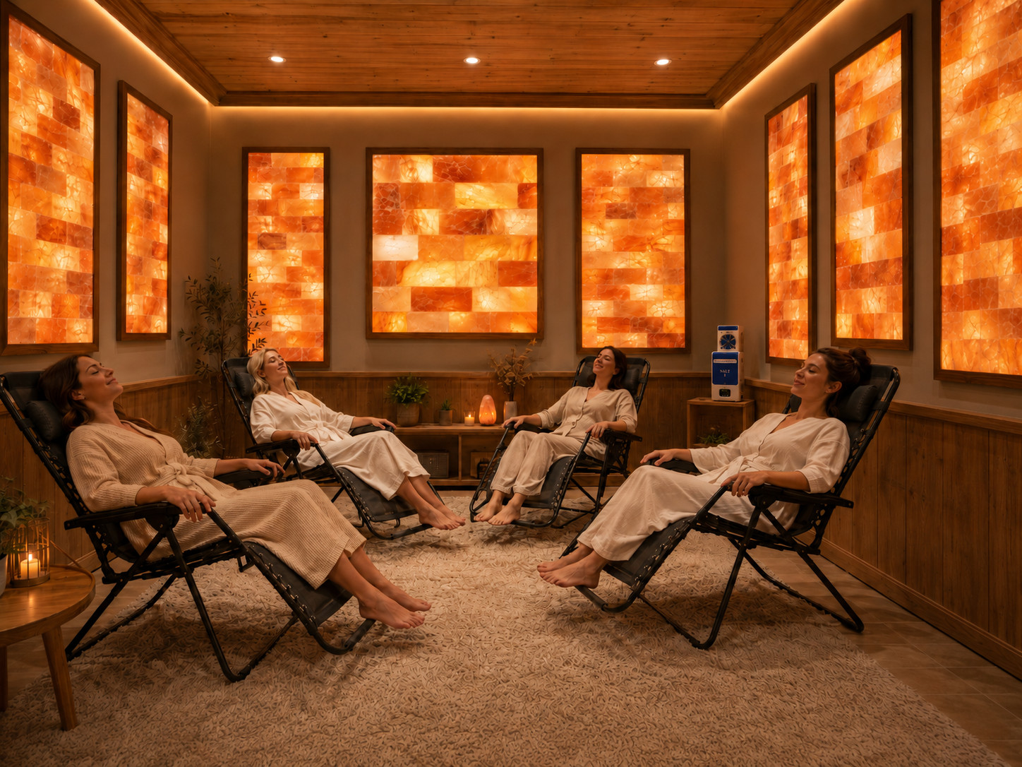 Himalayan Salt Wall Panel with LED Backlight, fully assembled 24»x60»