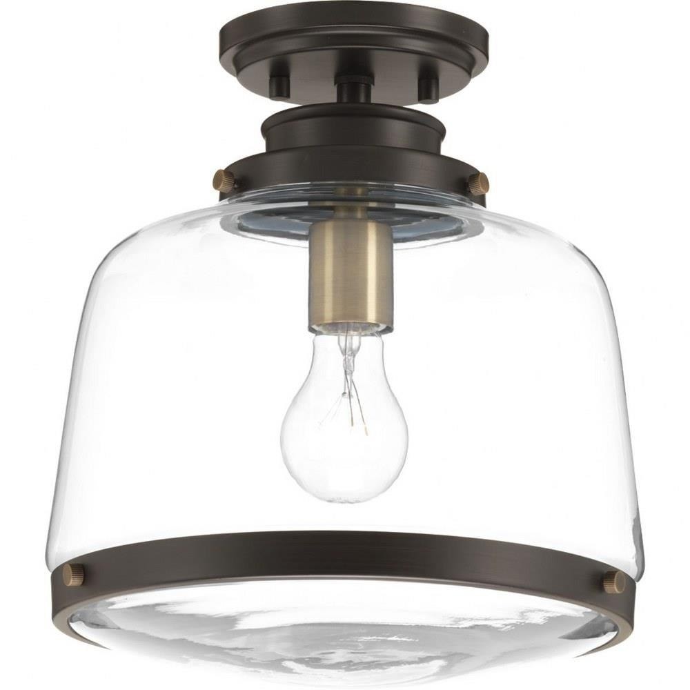 Close-to-Ceiling Light – 1 Light in Farmhouse style – 11 Inches wide by 12