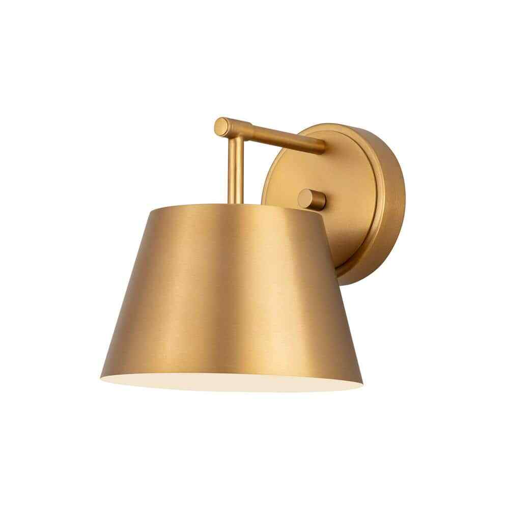 Z-Lite Lilly 8 in. 1-Light Modern Gold Wall Sconce with Modern Gold Steel Shade