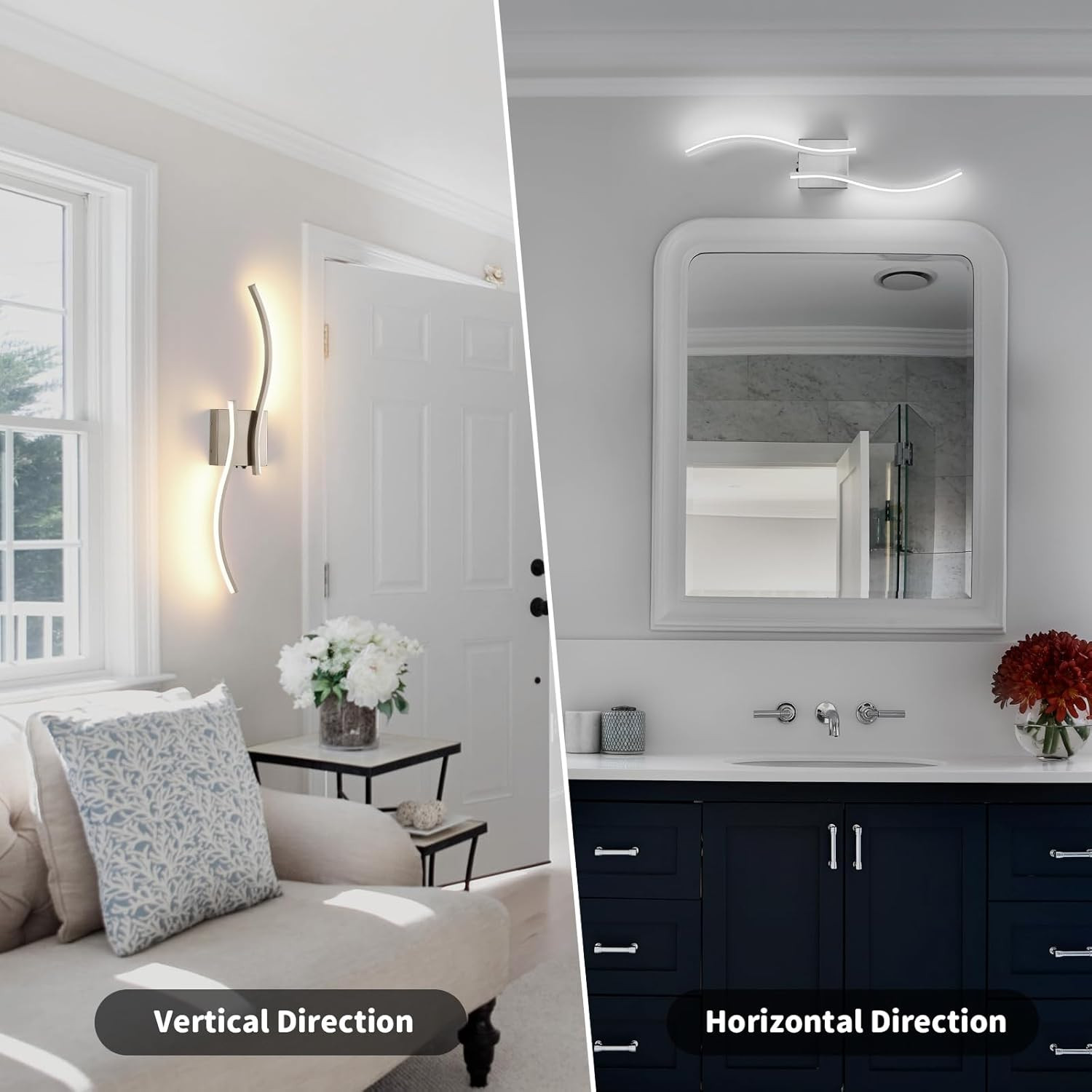 Dimmable LED Wall Sconces Set of 2, Rechargeable Wireless Lights with Remote