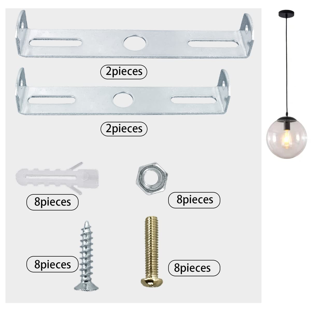 4PCS Light Fixture Mounting Bracket Crossbar Kit with Screws for Lights