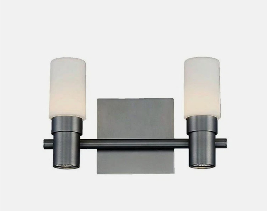 WAC Lighting Elementum WS-76612-SN Satin Nickel 12″W 2-Light LED Bathroom Light
