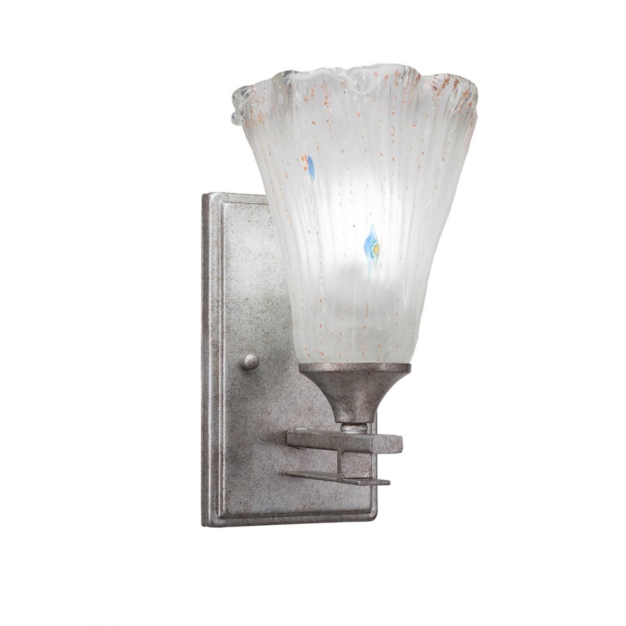 Toltec Uptowne 1 Light Sconce, Silver, 5.5″ Fluted Frosted Crystal – 131-AS-721