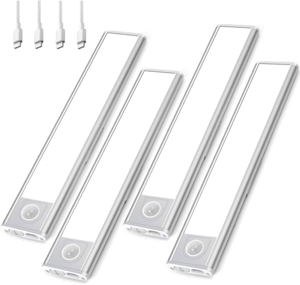 3 Pack– Magnetic LED Under Cabinet Lighting USB Rechargeable Smart Motion Sensor
