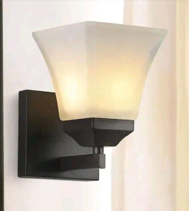 JONATHAN Y Staunton 5 in. 1-Light Iron/Glass Modern Cottage LED Vanity Light