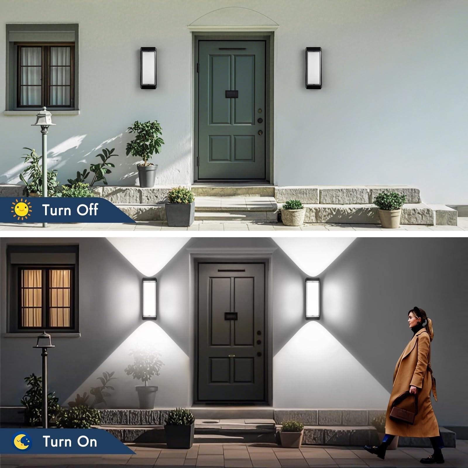 LED Exterior Lighting Fixtures, 24W IP65 Waterproof Outdoor Wall Sconce, 3000…