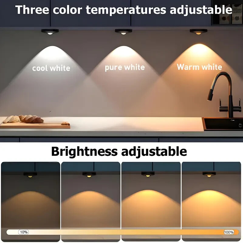 AIBOO LED Rechargeable Under Cabinet Light, 2cm Slim, Remote Control, Magnetic