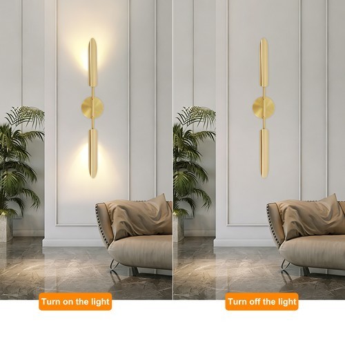 Wall Lamp, 60W Gold Wall Light Fixture Luxury Indoor Wall Lamp Iron 29.52*2.36in