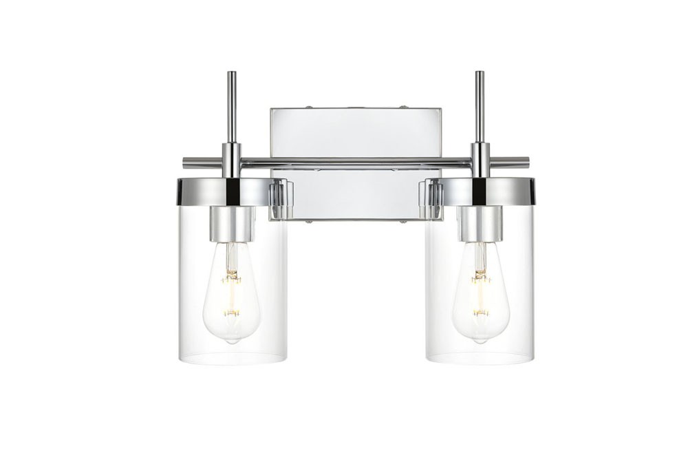 Elegant Lighting LD7319W14 Taryin 2 Light 14″W Vanity Light – Chrome