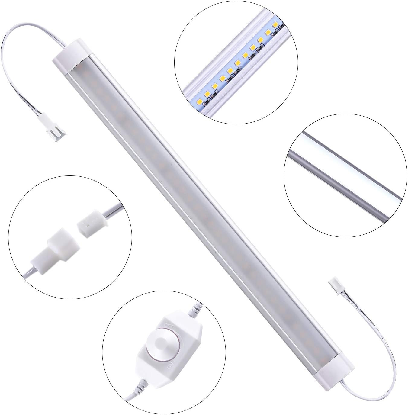 under Cabinet Lighting Wired Plug in or Hardwired Warm White 2700K,8 Pack 11Inch