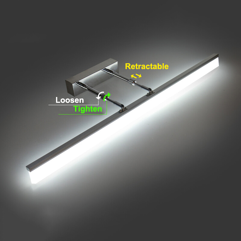 LED SMD 2835 Acrylic Wall Light Fixture Retractable Mirror Front Lamp Bathroom