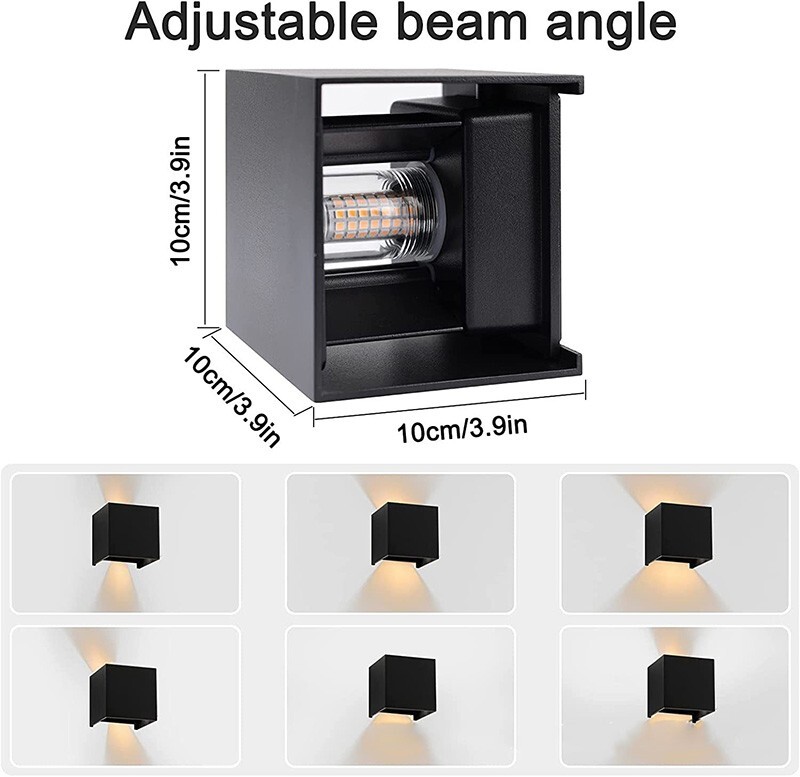 G9 Replaceable Bulb Square LED Wall Lamp 3000k Warm White Indoor Outdoor Lights