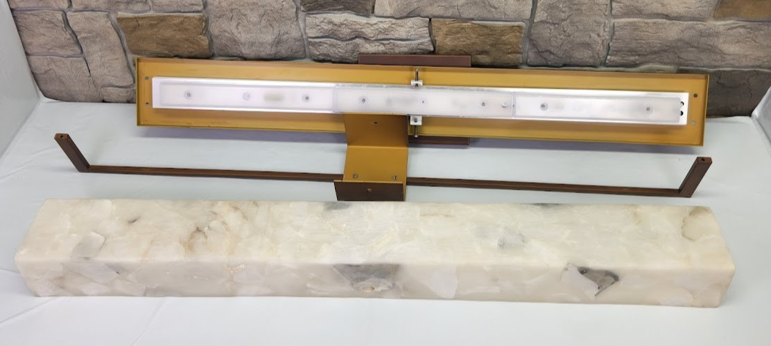 Justice Design Group BAC-9055-DBRZ Alabaster Rocks 30″ LED Vanity Light MCM