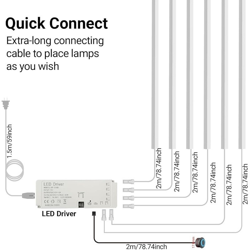 Dimmable 16in LED Wood Slat Wall Panel Light Kit 6-Pack Adhesive Touch Switch US