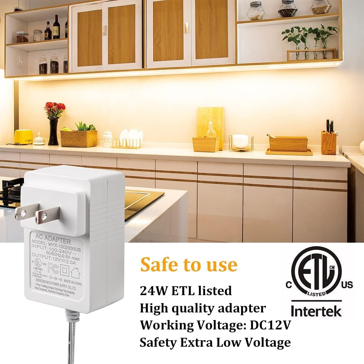 8PCS 20inch Under Cabinet Lighting with Remote Warm White LED Light | Dimmable