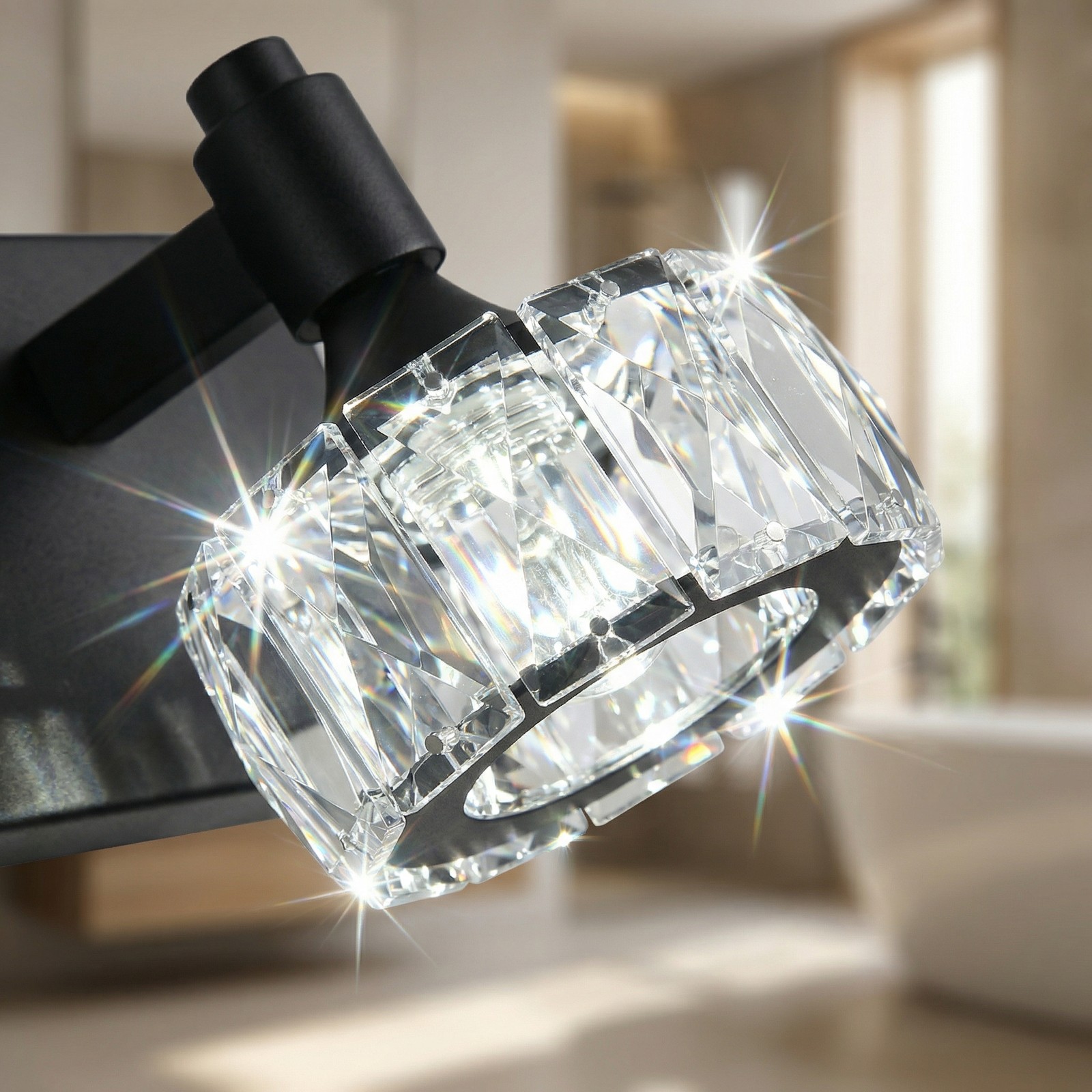 44″ Crystal Vanity Light Bathroom Mirror LED Wall Lamp 6 Lights Sconce Fixture