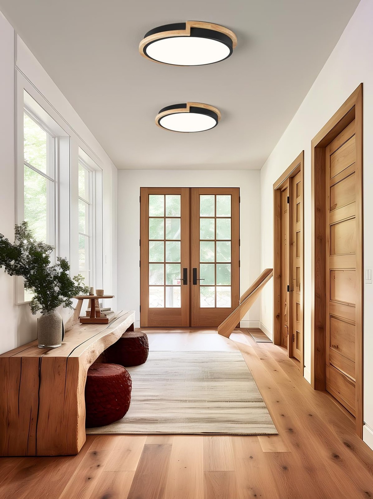 Modern LED Close to Ceiling Light, Round Shape Flush Mount Ceiling Light Fixt…