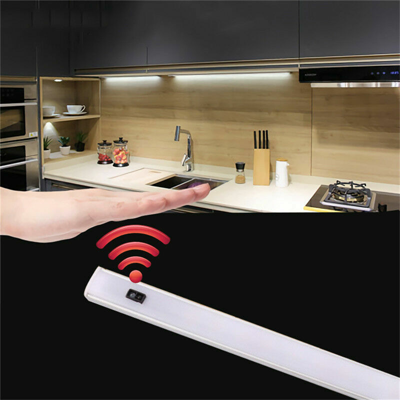 3/4/5 Pcs LED Under Cabinet Light Kitchen Shelf Counter Light Hand Sensor Lamp