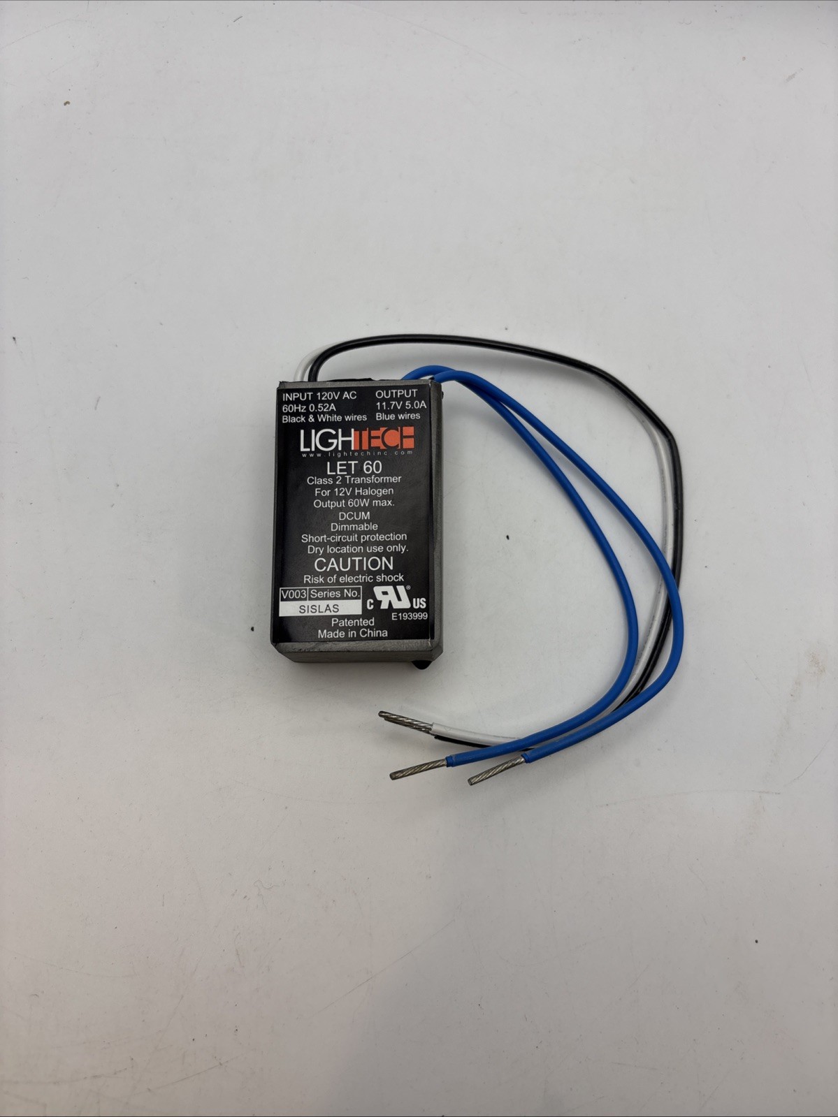 Lightech LET-60 Electronic Dimmable Transformer, 12V, 60W *** BRAND NEW