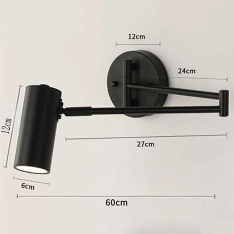 Swing Arm Wall Sconce Adjustable Wall Mount Reading Light Headboard Lamp, Modern