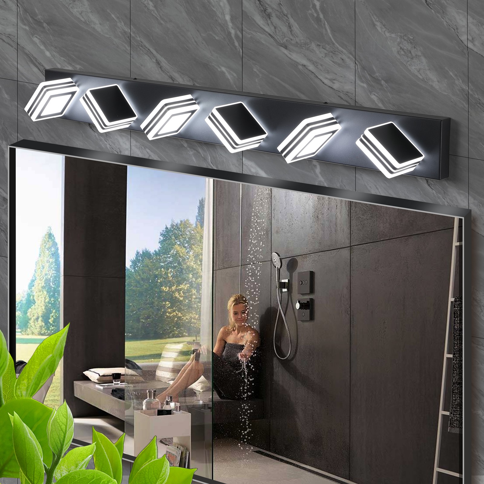 39 Inch LED Vanity Light 6 Lights 5CCT Sconce Bathroom Mirror Wall Lamp Fixture