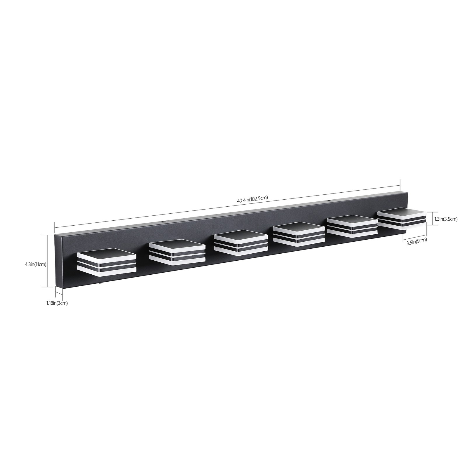 39 Inch LED Vanity Light 6 Lights 5CCT Sconce Bathroom Mirror Wall Lamp Fixture